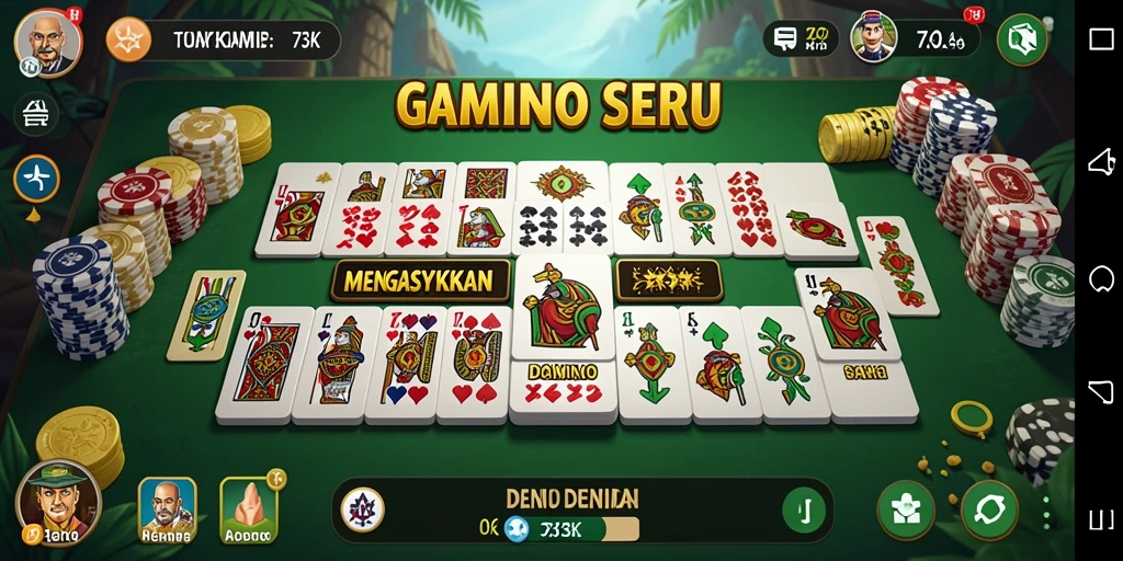 Tampilan gameplay domino di 73K yang seru dan menarik.