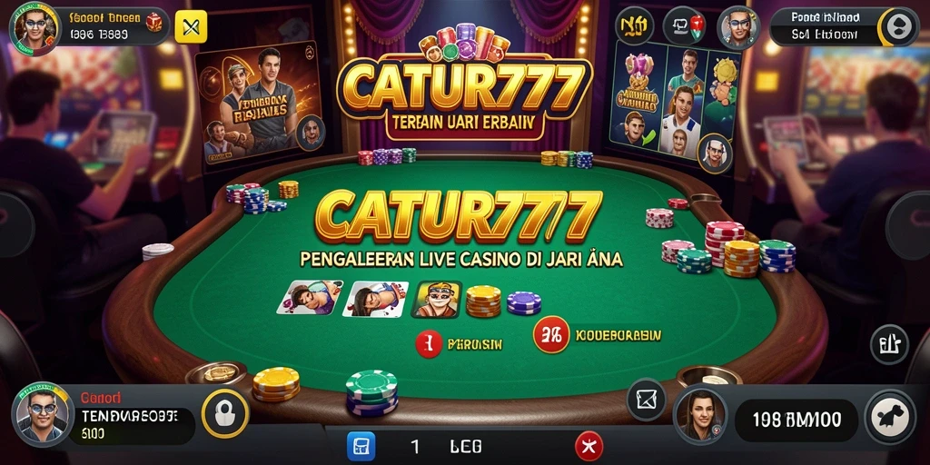 Gambaran menakjubkan gameplay Live Casino dengan dealer langsung.