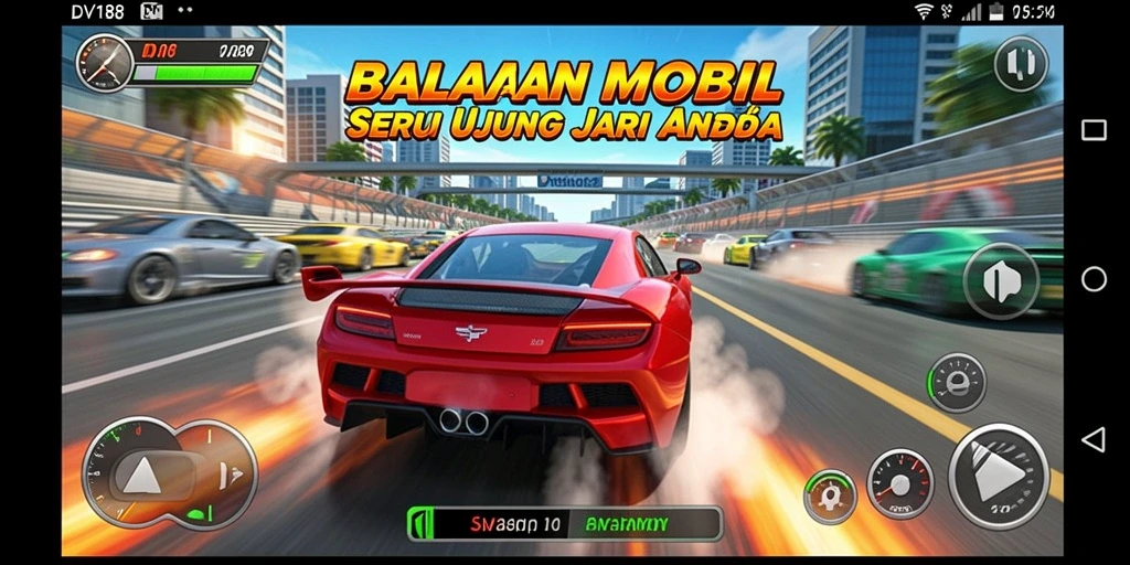 Tampilan gameplay balapan menegangkan di DV188.