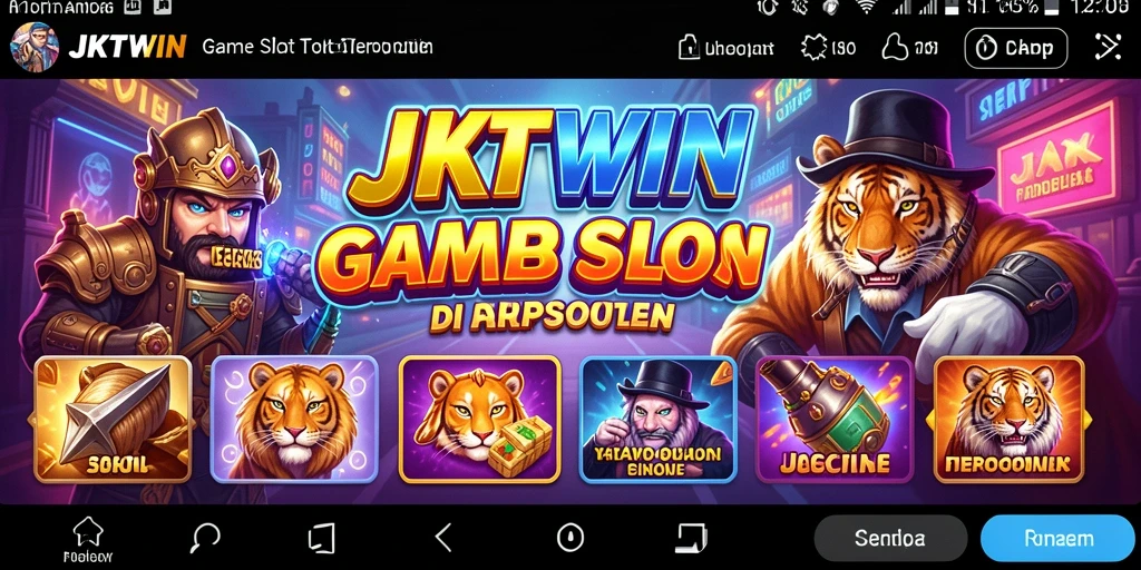 Tangkapan layar gameplay JKTWIN menunjukkan grafis menarik dan fitur slot yang menggiurkan.