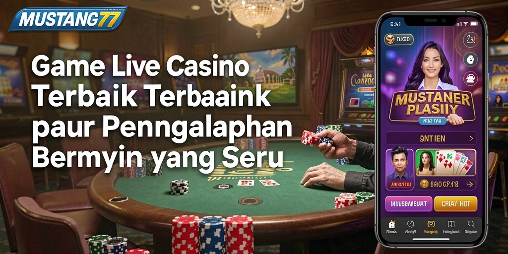 Tampilan gameplay Live Casino yang mendebarkan di MUSTANG77.