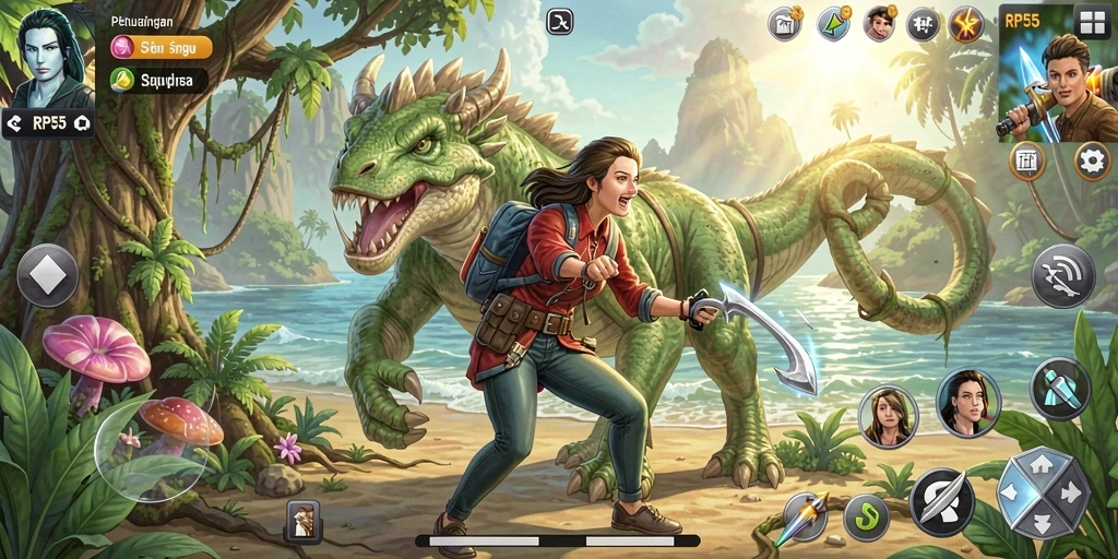 Tampilan gameplay seru dari RP55 yang penuh petualangan.