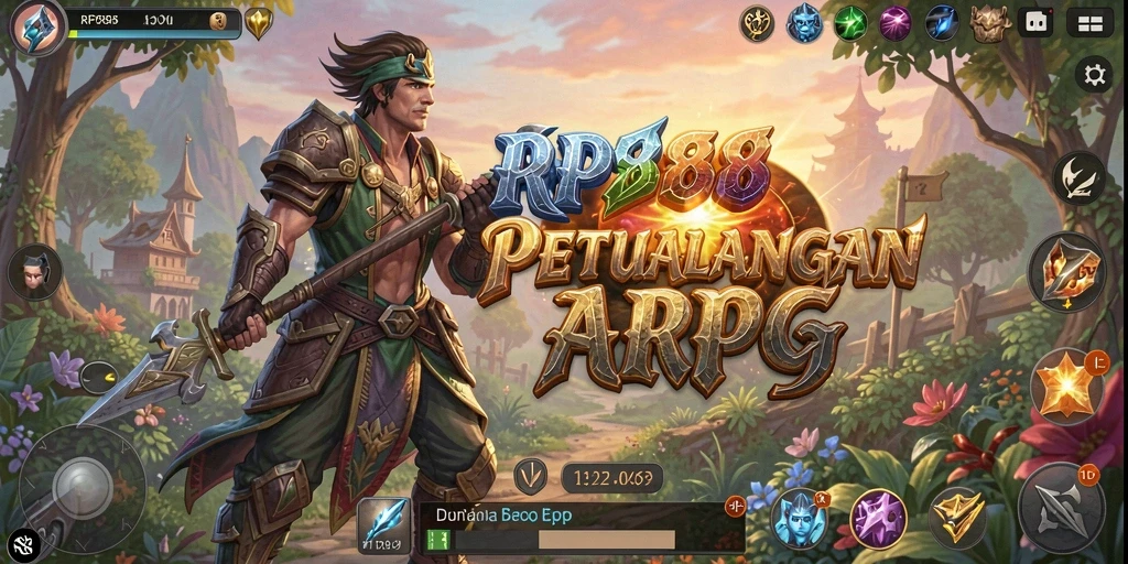 Tangkapan layar dari gameplay RP888 yang mendebarkan dalam pertempuran ARPG.
