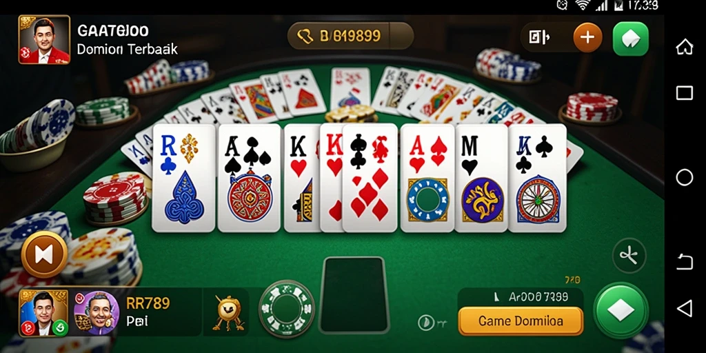 Tampilan gameplay seru dari RR789 saat bermain Domino.