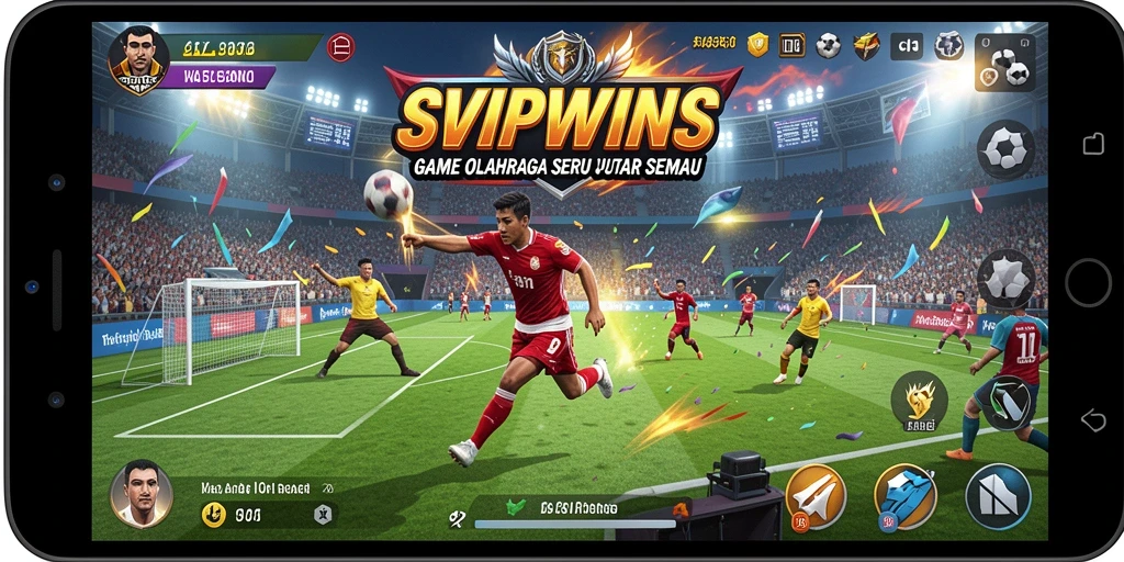 Gameplay menarik dalam SVIPWINS yang memperlihatkan aksi seru olahraga.